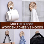 Indian Shelf 6 Lb- 3 Pieces Decorative Wood Adhesive Wall Hooks–Boho Peel and - Image 5
