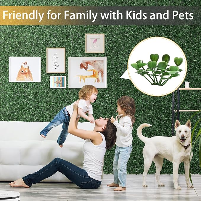 Luyue 24PCS 20”×20” Boxwood Panels, Artificial Grass Wall Panels Fake Greenery - Image 3