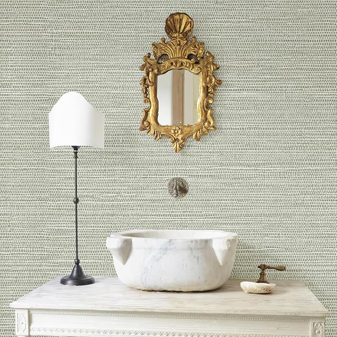 JiffDiff Grasscloth Wallpaper Peel and Stick Cream Grassweave Stick on - Image 7