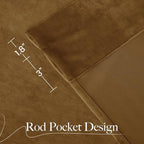 NICETOWN Gold Brown Velvet Curtains 2 Panels, Luxury and Soft Backdrops - Image 7