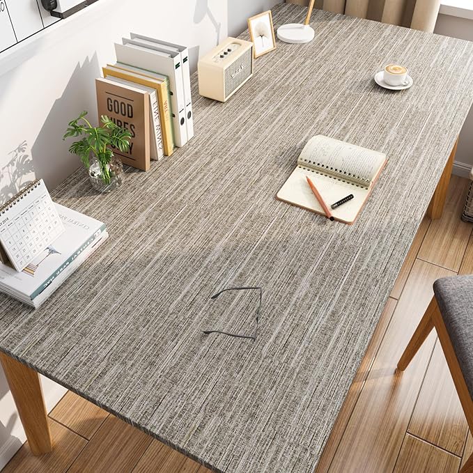 LACHEERY Taupe Grasscloth Wallpaper Textured Peel and Stick Fabric Wallpaper - Image 5
