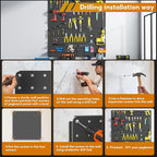 Peg Board, Total 32” x 32”, 4 Pack Black Peg Board Panels, 50lbs Load Capacity - Image 7