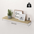 WOPITUES Wood Floating Shelves Set of 6, 24 inch Long Floating Shelves - Image 3