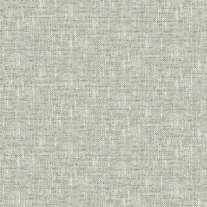 NuWallpaper Sage Poplin Peel and Stick Wallpaper by NuWallpaper