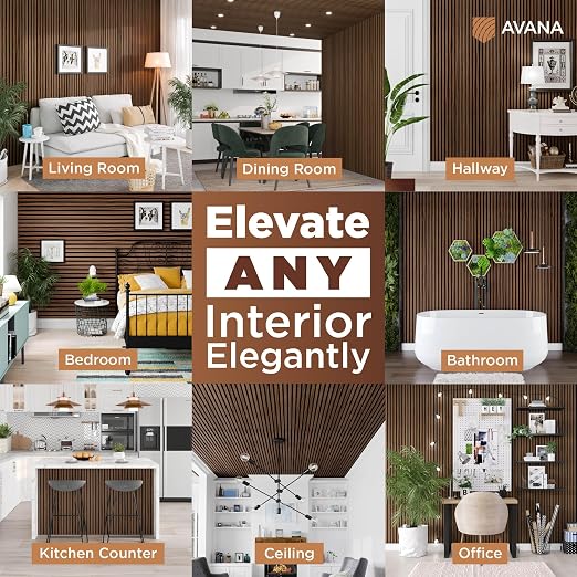 Avana Acoustic Wood Wall Panels – 47.2 x 12.6 Inch Rustic Walnut Acoustic - Image 3