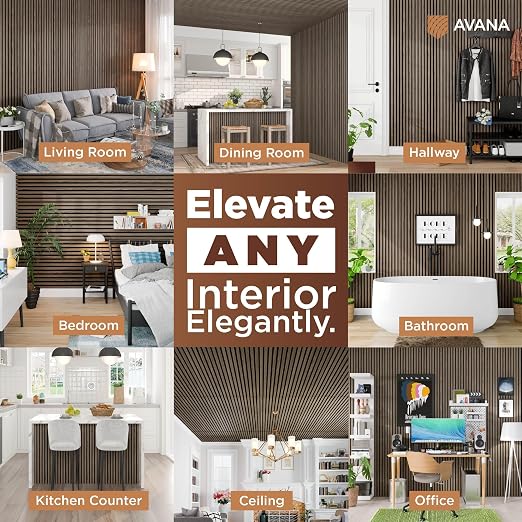 Avana Acoustic Wood Wall Panels –93.2x11.25 Inch Panels – Fits 94x12 Layout – - Image 3