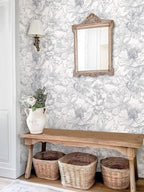 Ismoon Vintage Floral Wallpaper Peel and Stick Boho Beige and Gray Contact - Image 8