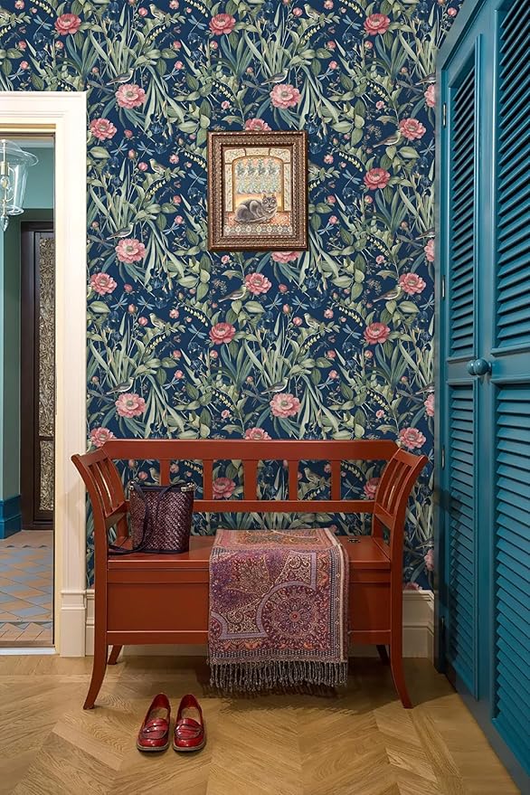 Floral Peel and Stick Wallpaper Bird and Floral Contact Paper 16.9inch x - Image 3