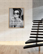 iHery Unframed 12x16 in Audrey Hepburn Vintage Makeup Canvas Print, Better Late - Image 2