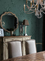 Erfoni 394"x17.7" Dark Green Floral Embossed Wallpaper - Image 5