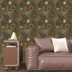 Grey Boho Wallpaper Peel and Stick, Vintage Green Yellow Floral Contact Paper - Image 8