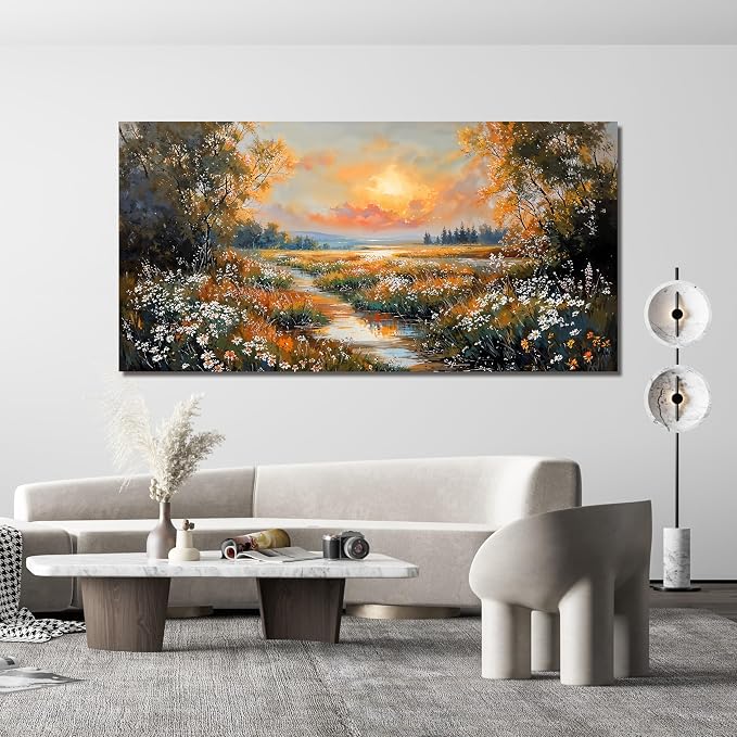 Canvas Wall Art Decor Large Vintage Wildflower Wall Art Prints Canvas Wall Art - Image 5