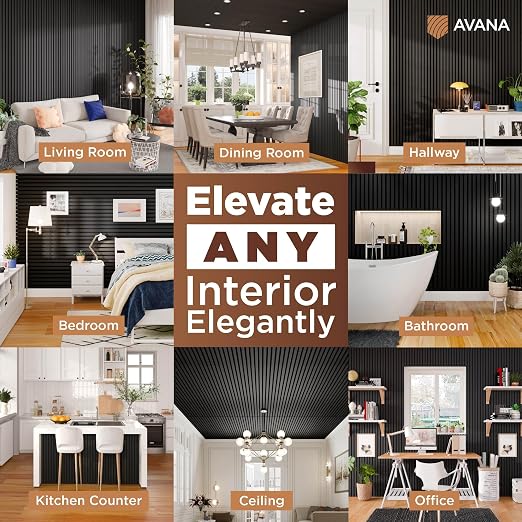 Avana Modern Acoustic Wood Wall Panels –93.2x11.25 Inch Panels – Fits 94x12 - Image 3