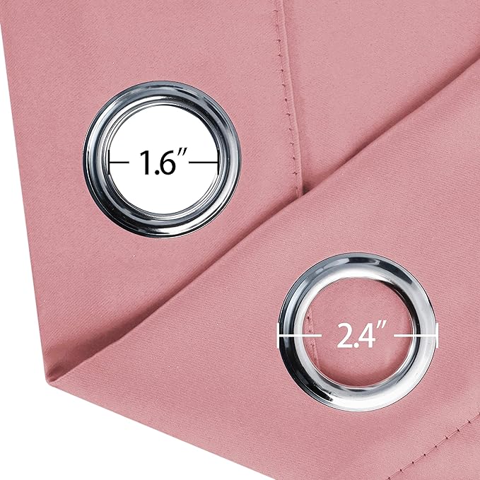 LEMOMO Pink Thermal Blackout Curtains/52 x 54 Inch/Set of 2 Panels Room - Image 5