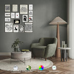 LANCHI95 16 PCS Black and White Home Decor, Eclectic Wall Art, Minimalist - Image 4