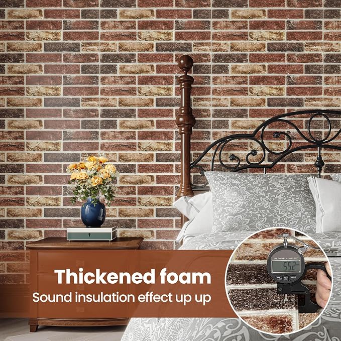 3D Wall Panels Brick Peel and Stick 26.7"x13.4"-10 PCS - Image 8