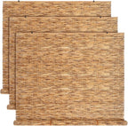 DoubleFill 3 Pcs Bamboo Shades Outdoor Reed Roll Up Blinds 72" W x 72" H by DoubleFill