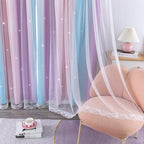 XiDi Curtains for Bedroom Decor, Rainbow Pink Purple/42/90 - Image 6