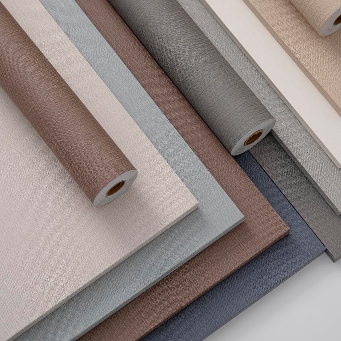 Haimin Fabric Wallpaper Textured Contact Paper Peel and Stick Faux Linen Wall - Image 6