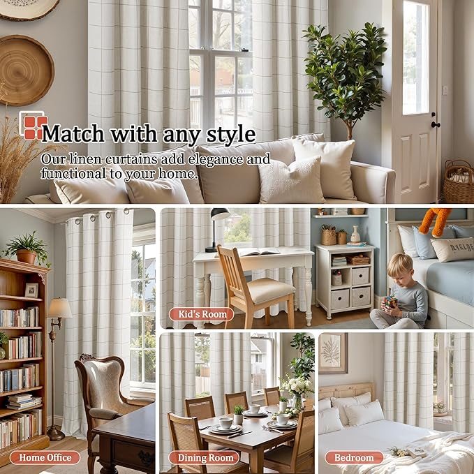 Lajode Linen Blackout Curtains 63 Inches Long - Image 4