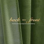 NICETOWN Moss Green Velvet Curtains and Drapes, Thermal Insulated Soft Window - Image 4