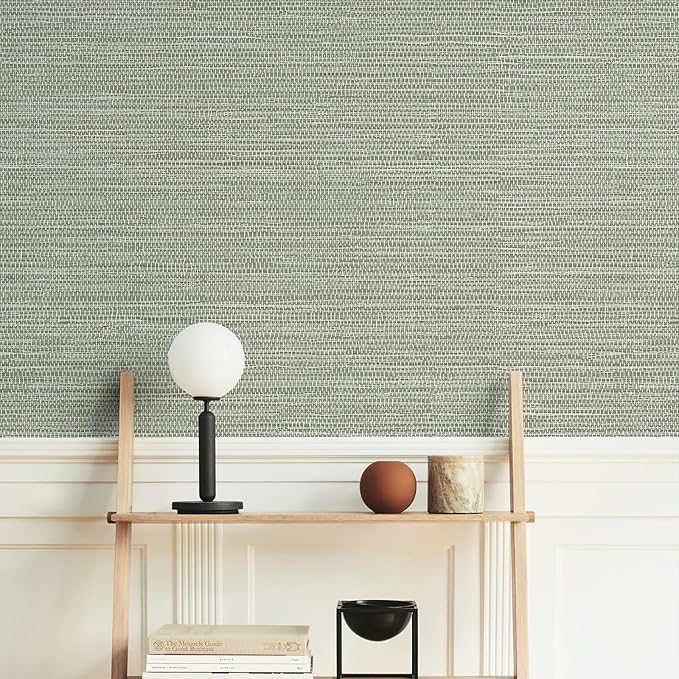 Simon&Siff Textured Grasscloth Peel and Stick Wallpaper 17.7"x394" Neutral Faux by SimonSiff