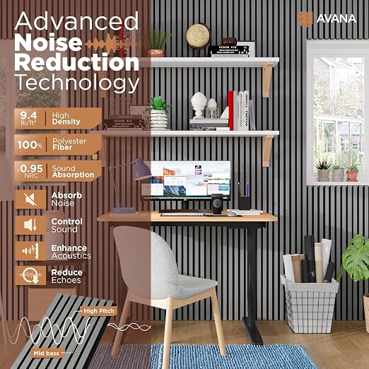 Avana Acoustic Wood Wall Panels – 47.2 X 12.6 Inch Gray Oak Acoustic Panels 2 - Image 5