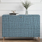 TANONE Blue Contact Paper Peel and Stick 15.8 in X 118 in, Grasscloth Wallpaper - Image 8