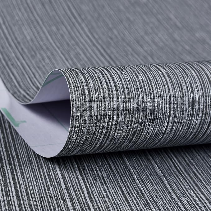 Haimin Grasscloth Wallpaper Textured 24in X 393in Fabric Contact Paper Gray - Image 9