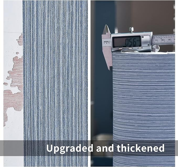 Haimin Grasscloth Wallpaper Textured 24in X 393in Fabric Contact Paper Grey - Image 8