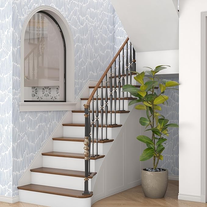Theper Blue Striped Modern Wallpaper Peel and Stick Wallpaper Boho 17.3"×590" - Image 7