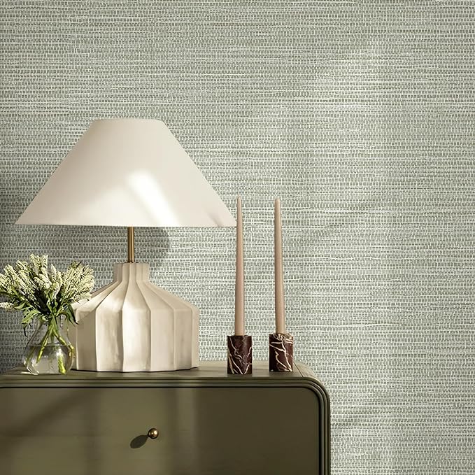 JiffDiff Grasscloth Wallpaper Peel and Stick Cream Grassweave Peel & Stick - Image 5