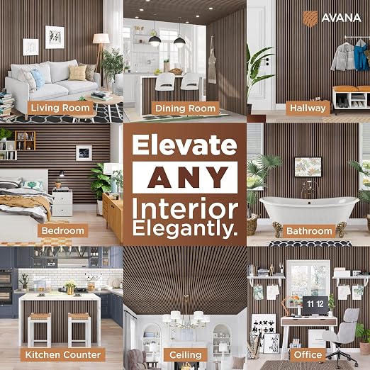Avana Acoustic Wood Wall Panels – 93.2x11.25 Inch Panels – Fits 94x12 Layout – - Image 3