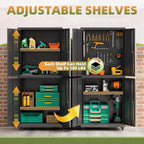 Garage Storage Cabinet with Wheels, Lockable Metal Storage Cabinet - Image 4