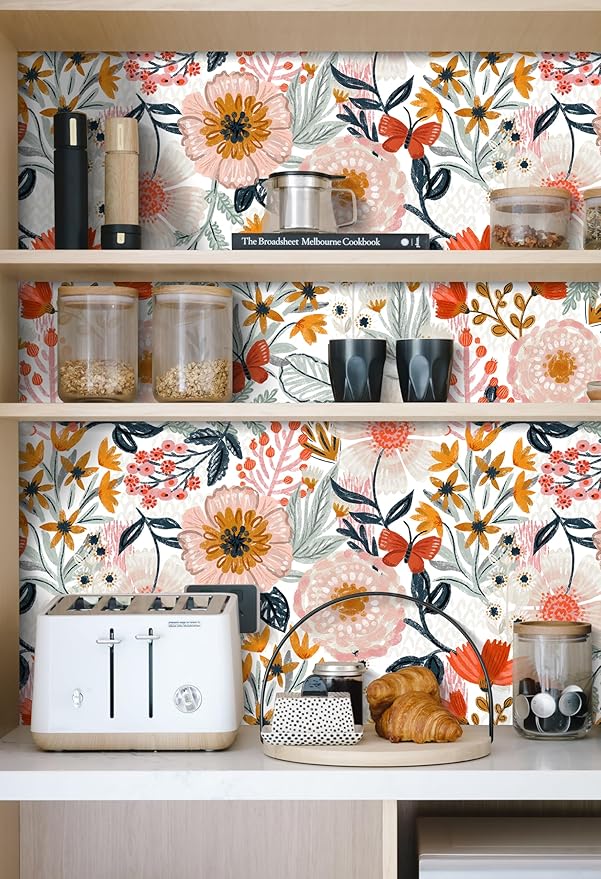 HAOKHOME Boho Peel and Stick Wallpaper Floral Wall Paper Removable - Image 5