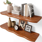 YUFLINX 24inch Walnut Finished Floating Shelves by Unknown