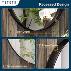 TETOTE Black Oval Bathroom Mirror, 24 x 36 Matte Black Framed Wall Mounted - Image 6
