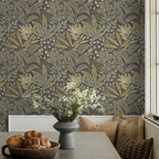 Safiyya Brown Vintage Floral Wallpaper Peel and Stick Contact Paper 17.3" x - Image 4