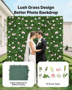VEVOR Artificial Luxury‌ Flower Wall Backdrop, Each Panel 2 x 8 ft, Gorgeous 3D - Image 2