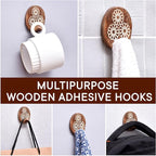 Indian Shelf 6 Lb- 6 Pieces Decorative Wood Adhesive Wall Hooks–Boho Peel and - Image 6
