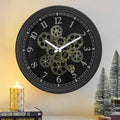 CLXEAST 15 Inch Real Moving Gear Wall Clock, Vintage Industrial Steampunk Metal by CLXEAST