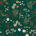 Laatse Dark Floral Wallpaper Peel and Stick 17.5in x 118in Vintage Green Gold by Laatse
