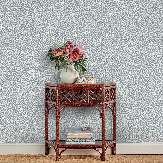 NuWallpaper x Society Social Sea Fern Slate Blue Peel and Stick Wallpaper - Image 2
