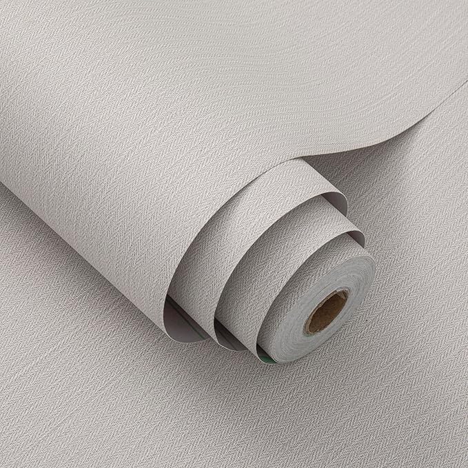 Haimin Fabric Wallpaper Textured Contact Paper Peel and Stick Faux Linen Wall - Image 4