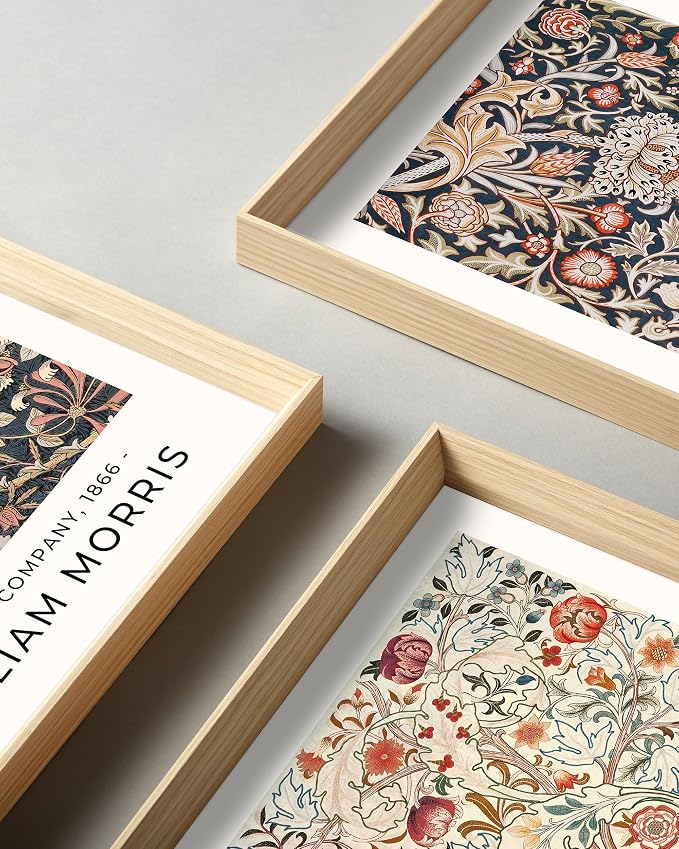 Framed William Morris Canvas Wall Art, Floral Pattern Vintage Poster Wall Decor - Image 2