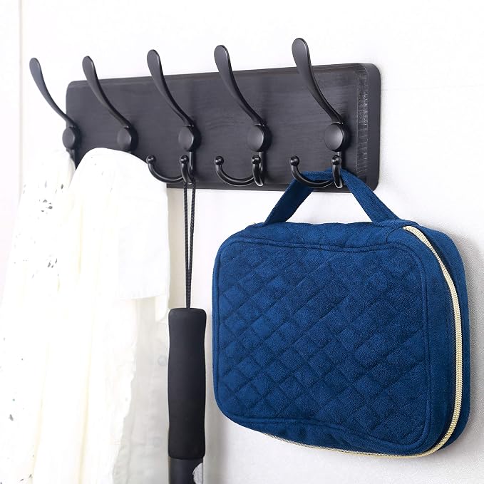 SKOLOO Rustic Wall Mounted Coat Rack: 16" Stud Spacing, Pine Real Wood Plank - Image 2