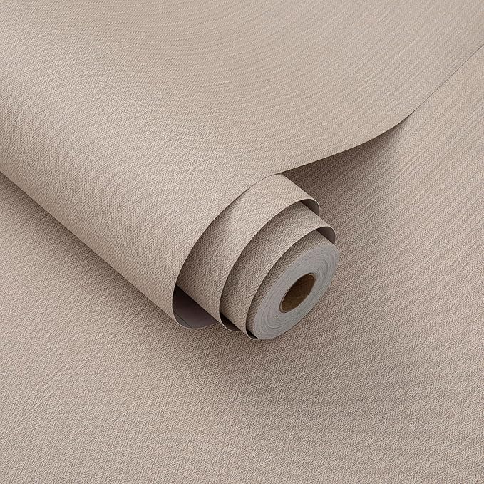 24in X 393in Grasscloth Peel and Stick Fabric Textured Contact Paper by LVSHI