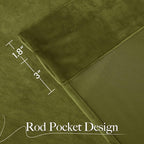 NICETOWN Moss Green Velvet Drapes 120 inch Long - Image 7