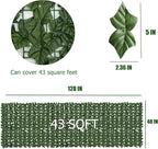 Artificial Ivy Privacy Fence Screen, 128 "x 48" Anti-Ultraviolet Artificial - Image 2