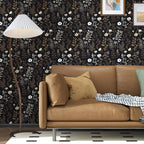 Vintage Adhesive Shelf Liner Contact Paper, 17.5" x 78" Black Floral Theme - Image 3